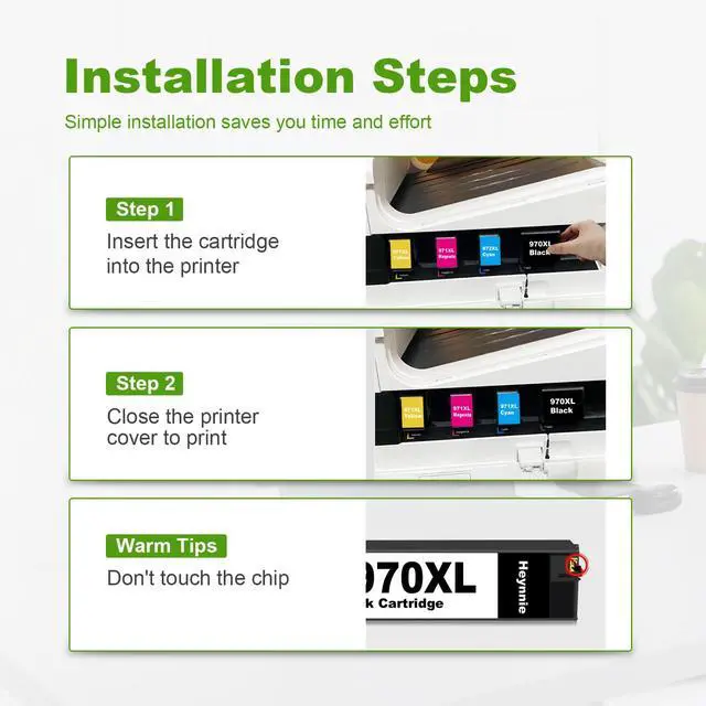 Alt view image 6 of 7 - 970XL 971XL Ink Cartridges Combo Pack Replacement for HP 970 XL 971 XL Ink Cartridges for Officejet Pro X476dw X576dw X451dw X551dw X451dn X476dn Printer (4-Pack)