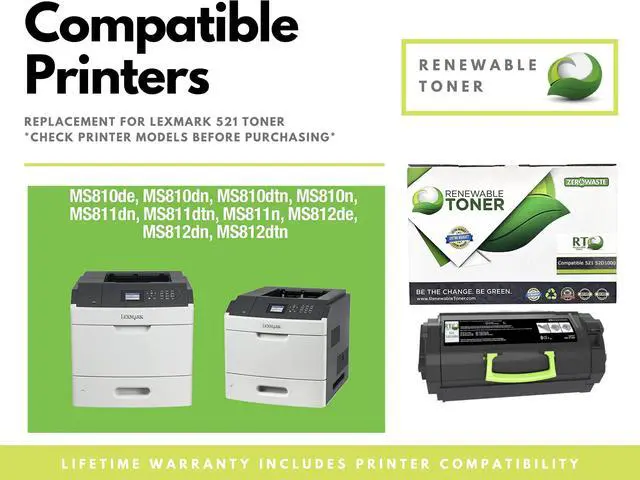 Alt view image 3 of 6 - RT 521H High Yield Remanufactured Toner Replacement for Lexmark 52D1H00 521 | MS810 MS810n MS810dn MS810de MS811 MS811n MS811dn MS811dtn MS812 MS812dn MS812de MS710 MS710n MS711 MS711dn (Pack of 2)
