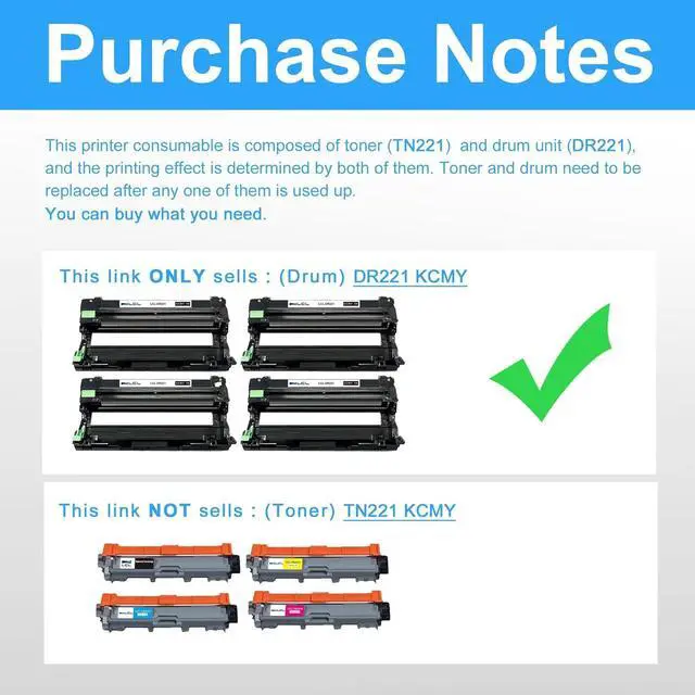 Alt view image 4 of 7 - DR221CL Drum Unit (Not Toner) Replacement for Brother DR221 DR-221 DR-221CL for MFC-9130CW MFC-9330CDW HL-3170CDW HL-3180CDW HL-3140CW MFC-9340CDW HL-3142CW HL-3150CDW DCP-9015CDW Printer (4-Pack)