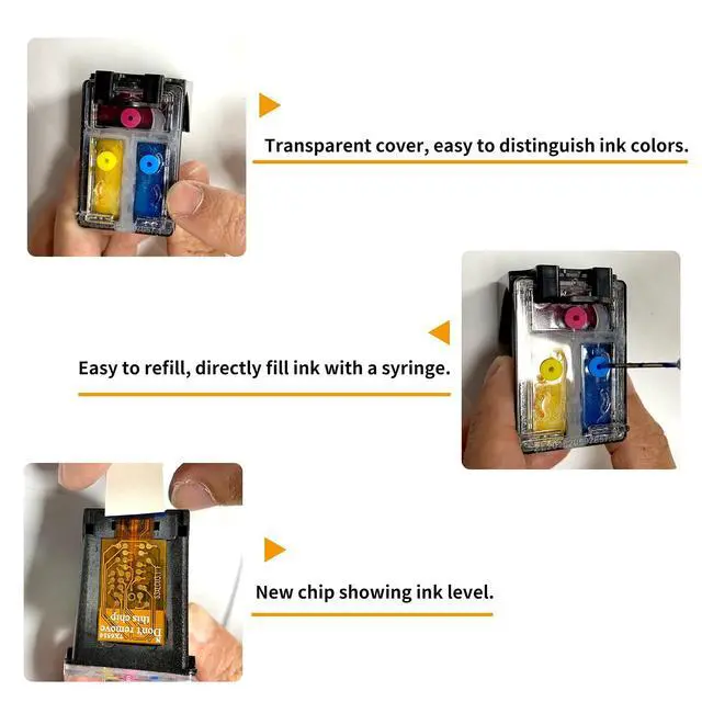 Alt view image 3 of 5 - 275XL 276XL Refillable Ink Cartridges Compatible with Canon Pixma TR4720 TR4722 TR4700 TS3522 TS3520 TS3500 Printer