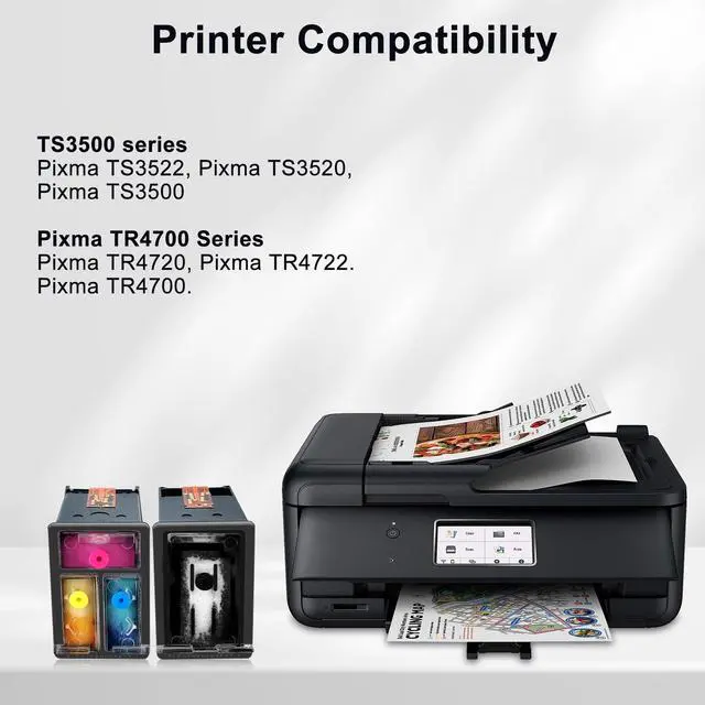 Alt view image 5 of 5 - 275XL 276XL Refillable Ink Cartridges Compatible with Canon Pixma TR4720 TR4722 TR4700 TS3522 TS3520 TS3500 Printer