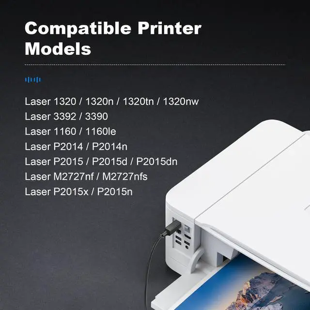 Alt view image 2 of 6 - 49A Toner Cartridge Replacement for HP 49A Q5949A 53A Q7553A 49X Q5949X for 1320 Toner Cartridge 1320n 3390 1160 1320tn 1320nw 3392 P2015 P2015dn Printer (Black, 2-Pack)
