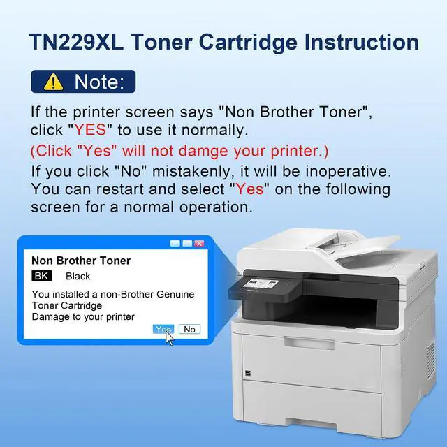Alt view image 7 of 7 - TN229XL 229XL Toner Cartridges 4 Pack HL-L3220CDW HL-L3280CDW | Compatible for Brother TN229XL TN229 Toner Use for HL-L3220CDW HL-L3280CDW MFC-L3720CDW HL-L3300CDW HL-L3295CDW Printer
