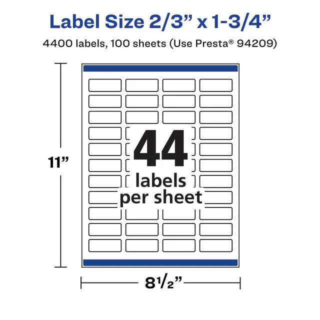 Alt view image 5 of 7 - ® Matte White Rectangle Labels, Sure Feed® Technology, 2/3" x 1-3/4", 4,400 Matte White Printable Labels