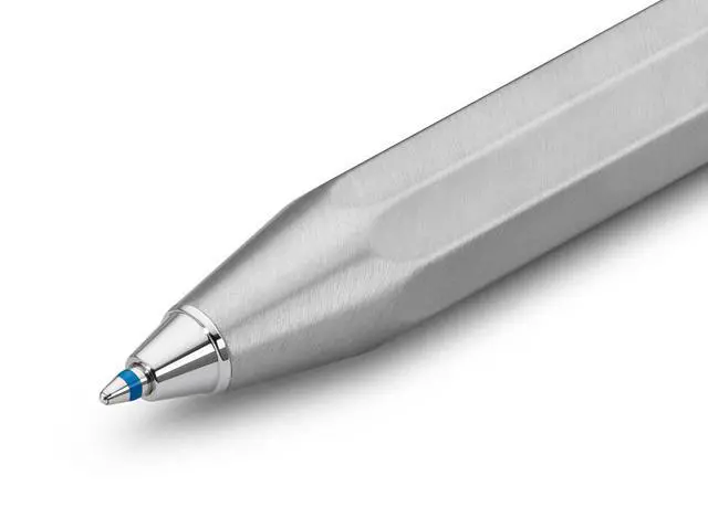 Alt view image 2 of 4 - STEEL SPORT Ball Pen I Retractable Ballpoint Pen with Standard D1 Refills in a nostalgic Tin Box I Metal Ball Pen 10.5 cm