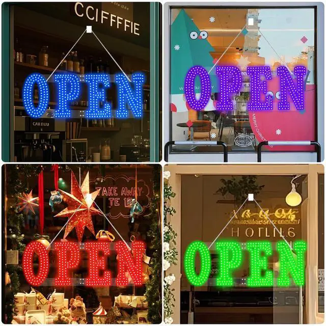 Alt view image 2 of 7 - LED Open Signs for Business 30"x10" Dimmable 7 Color Bright Business Open Sign with Hanging Installation for Window Stores, Hotel, Store, Bar, Retail Shop, Salon, Restaurant