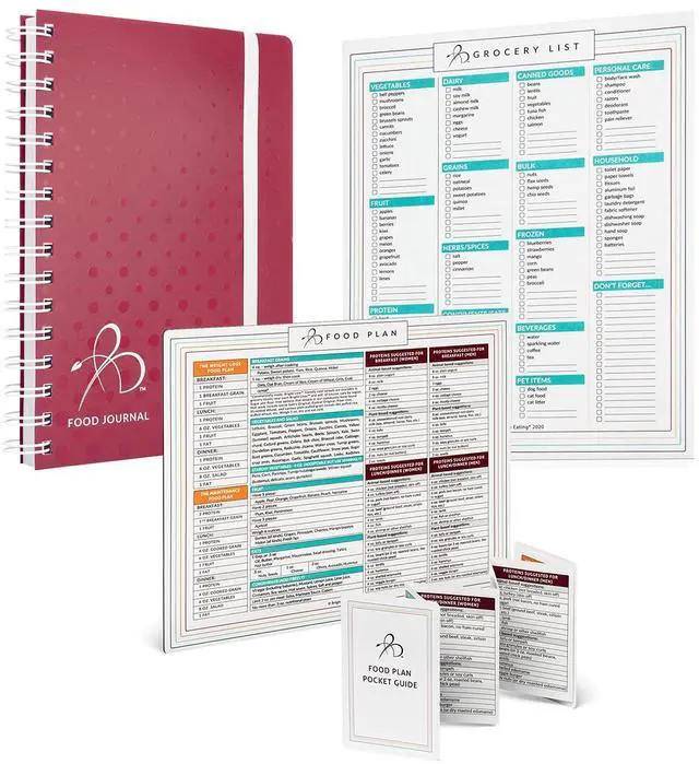 Main image of Starter Pack Berry Food Journal + Magnetic Meal Planner + Food Plan Pocket Guide + Grocery List Magnet Pad for Fridge Meal Planning Tools to Track Food, Water, & Weight Loss