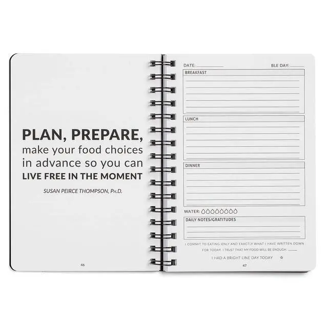Alt view image 5 of 7 - Starter Pack Black Food Journal + Magnetic Meal Planner + Food Plan Pocket Guide + Grocery List Magnet Pad for Fridge Meal Planning Tools to Track Food, Water, & Weight Loss