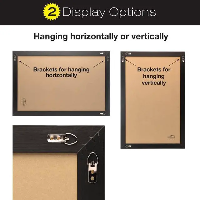 Alt view image 4 of 5 - Black Wooden Magnetic Dry Erase Whiteboard, 24"x36"