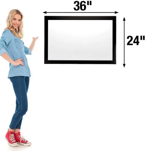 Alt view image 3 of 5 - Black Wooden Magnetic Dry Erase Whiteboard, 24"x36"