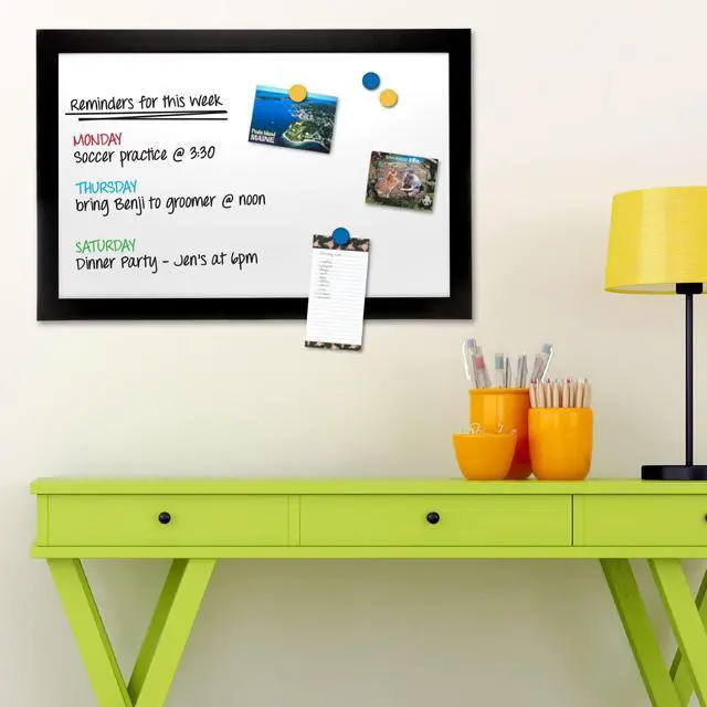 Alt view image 5 of 5 - Black Wooden Magnetic Dry Erase Whiteboard, 24"x36"