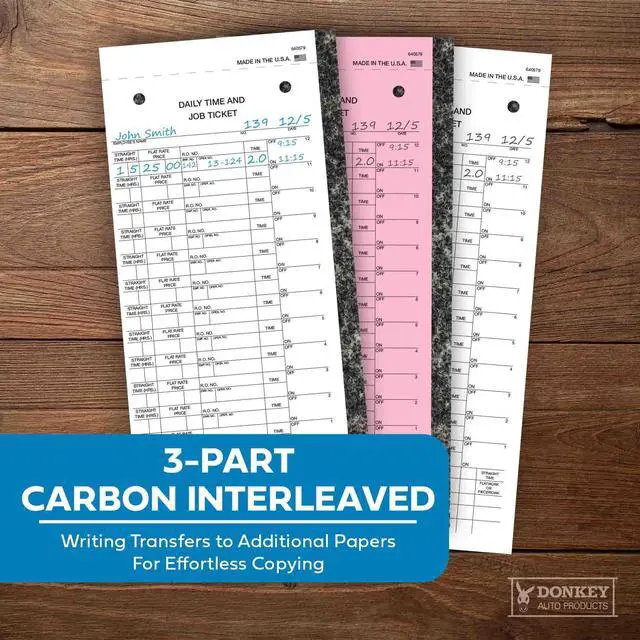 Alt view image 4 of 6 - Daily Time and Job Ticket - 12 Labels per Sheet (3-Part) (Form JT-12-PSG) (500 per Box)