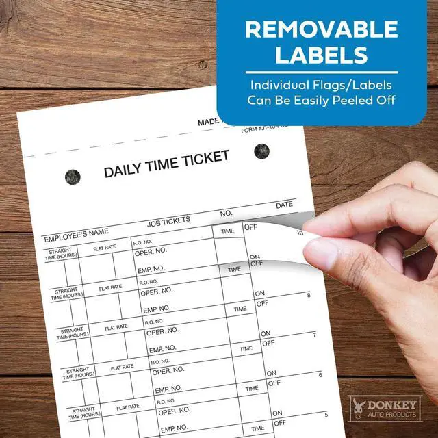 Alt view image 6 of 6 - Daily Time and Job Ticket - 12 Labels per Sheet (3-Part) (Form JT-12-PSG) (500 per Box)