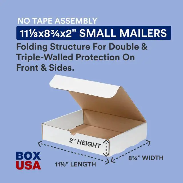 Alt view image 2 of 6 - Moving Boxes 11.125"L x 8.75"W x 2"H Small 100-Pack | Corrugated Cardboard Box for Packing, Moving and Storage
