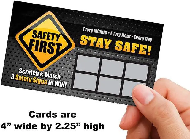 Alt view image 3 of 6 - Safety First Scratch & Win - (100 Cards) - Workplace Safety Scratch Off Game Tickets - Employee Incentive