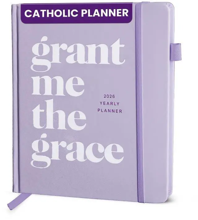 Main image of 2026 Yearly Catholic Planners for Women -6.25x8.25" Purple Mini Perfect Bound Catholic Liturgical Planner, Christian Gifts for Women Faith, Daily Planner Organizer for Students