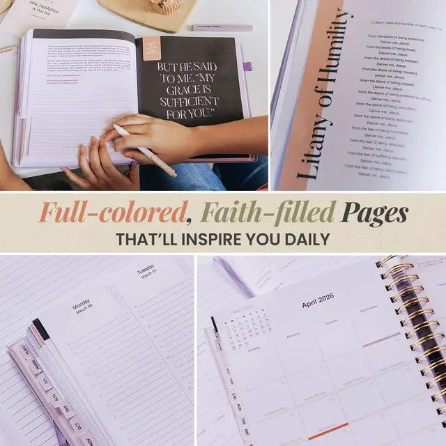 Alt view image 5 of 6 - 2026 Yearly Catholic Planners for Women -6.25x8.25" Purple Mini Perfect Bound Catholic Liturgical Planner, Christian Gifts for Women Faith, Daily Planner Organizer for Students