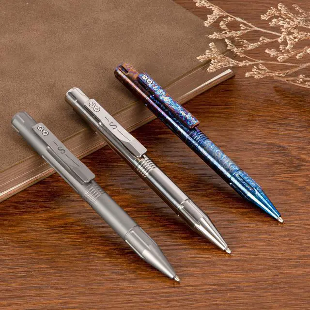 Alt view image 3 of 7 - Titanium Bolt Action Pen, Multicolor | Refillable Titanium Pen Compatible with Parker Refill for Office Writing, Journaling, Signatures, and Everyday Carry