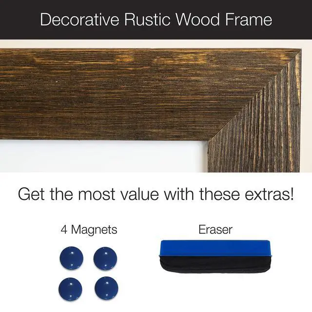 Alt view image 2 of 5 - Rustic Wooden Magnetic Dry Erase Whiteboard, 24"x36"