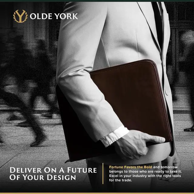 Alt view image 6 of 7 - Leather Padfolio Leather Binder Portfolio for Men, Padfolio for Men & Women 100% Authentic Top-Grain Leather (Dark Brown)