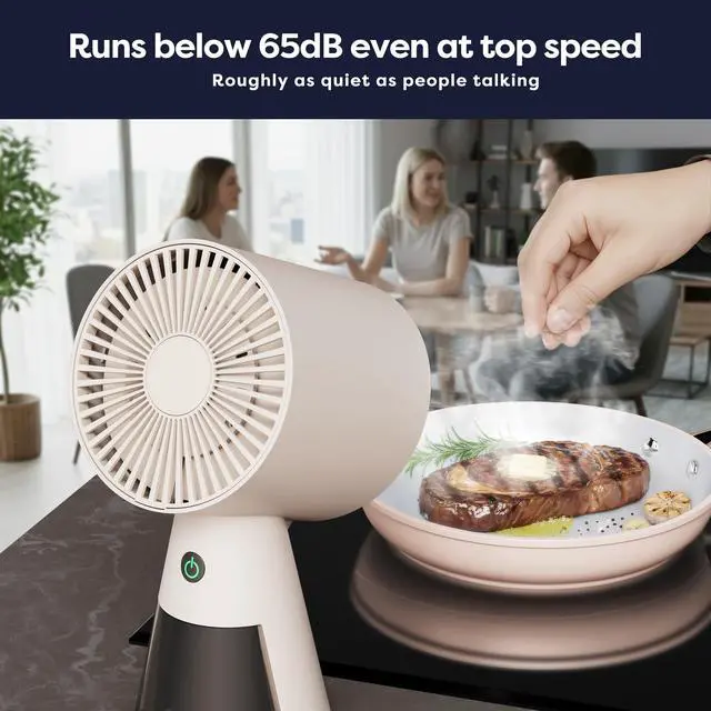 Alt view image 4 of 7 - Portable Range Hood, 2-Speed Desktop Kitchen Exhaust Fan | Desktop Exhaust Fan with Detachable Aluminum Filter, Large Oil Cup, Low Noise for Apartments, Indoor BBQ, Hot Pot & RV