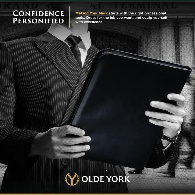 Alt view image 4 of 6 - Leather Padfolio Leather Binder Portfolio for Men, Padfolio for Men & Women 100% Authentic Top-Grain Leather (Black)