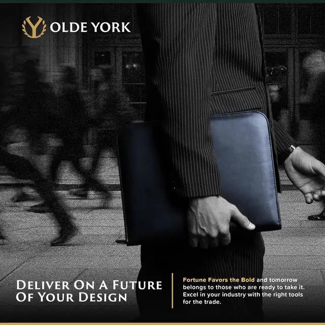 Alt view image 5 of 6 - Leather Padfolio Leather Binder Portfolio for Men, Padfolio for Men & Women 100% Authentic Top-Grain Leather (Black)