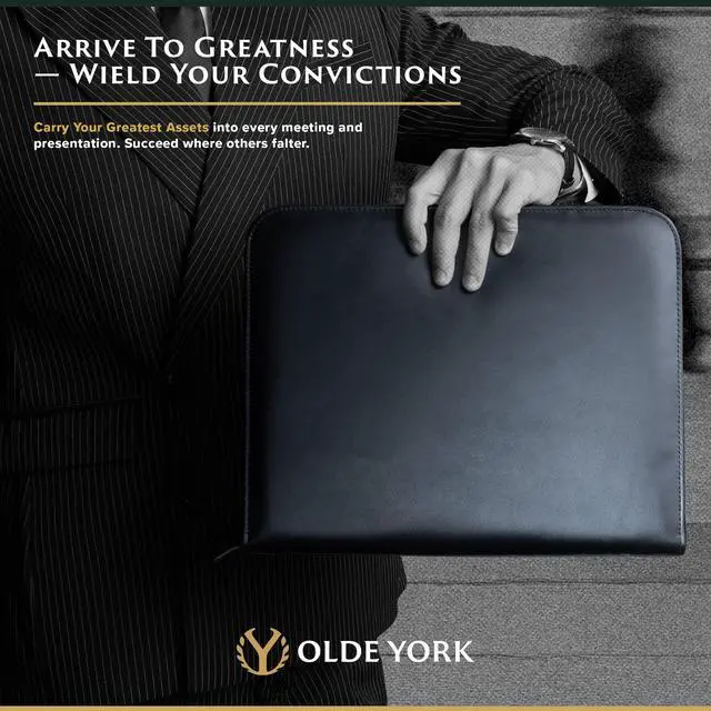 Alt view image 6 of 6 - Leather Padfolio Leather Binder Portfolio for Men, Padfolio for Men & Women 100% Authentic Top-Grain Leather (Black)