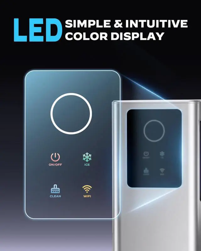 Alt view image 4 of 7 - Nugget Ice Maker Countertop with APP & Voice Control, Self Cleaning Ice Machine with 3L Large Water Tank, 40 lbs/24H Soft Chewable Ice, Portable Pebble Ice Maker for Home and Party, Silver