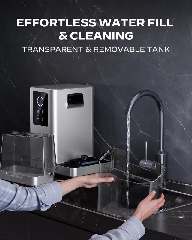 Alt view image 7 of 7 - Nugget Ice Maker Countertop with APP & Voice Control, Self Cleaning Ice Machine with 3L Large Water Tank, 40 lbs/24H Soft Chewable Ice, Portable Pebble Ice Maker for Home and Party, Silver