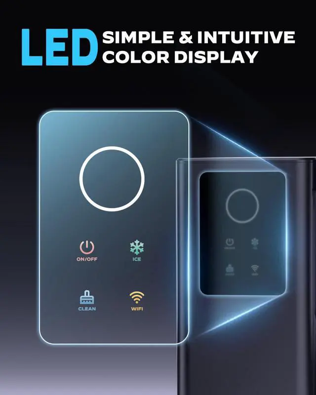 Alt view image 3 of 7 - Nugget Ice Maker Countertop with App & Voice Control, 40 lbs/24H Pebble Ice Machine, 3L Water Tank, Self Cleaning Sonic Ice Maker, Soft Chewable Ice for Home, Kitchen, Party