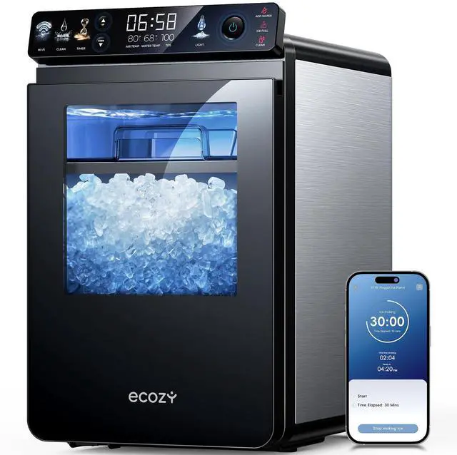 Main image of Nugget Ice Maker Countertop, 44 lbs/24H Ice Machine with APP Control | First Full-Color Smart Panel, Double-Layer Insulation, Pull-Out Water Tank, Soft Pebble Chewable Ice, Self-Cleaning