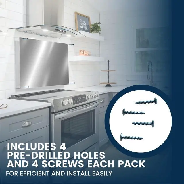Alt view image 3 of 7 - (2 Pack)24" x 30" Reversible Metal Backsplash Matching screws | Compatible with Broan-NuTone SP3004 - Ultra Flat and Flushed Metal Panel Splatter Guard for Stovetop Easy Installation