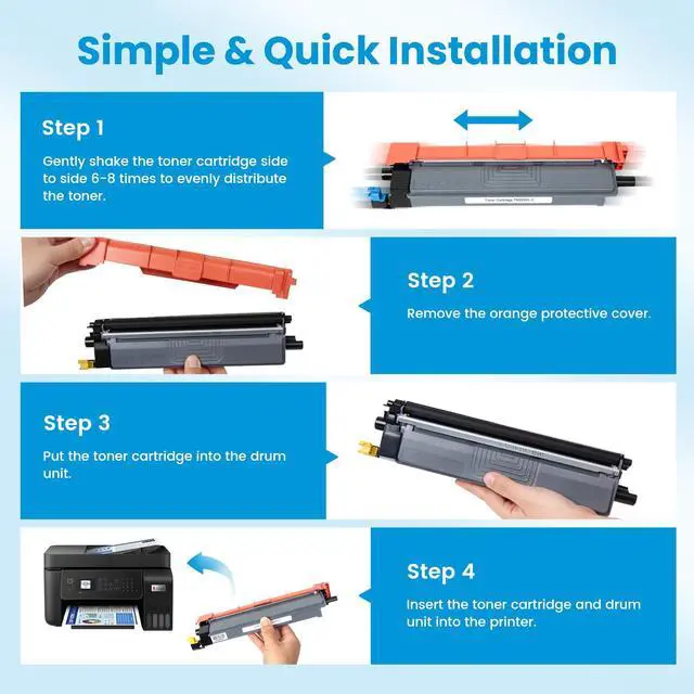 Alt view image 3 of 7 - TN229XL TN229 Toner Cartridges Compatible for TN229 TN229XL TN-229XL TN229 XL for use in MFC-L3780CDW MFC-L3720CDW HL-L3280CDW HL-L3220CDW HL-L3300CDW Printer (TN229XLBK/C/M/Y,4 Pack)