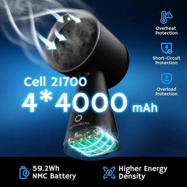 Alt view image 2 of 7 - Rechargeable Portable Range Hood, Desktop Range Hood with Battery Powered, 3-Fan Speeds and Large Oil Collection Cup, Upgraded Portable Kitchen Exhaust Fan for RV Cooking, RH180B Black