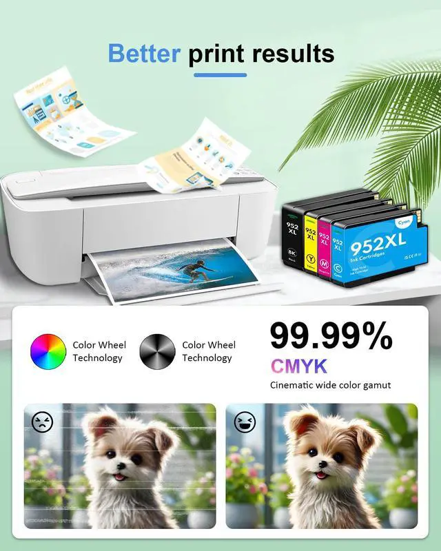 Alt view image 4 of 6 - 952XL Ink Cartridges High Yield Replacement for HP 952XL 952 Ink Cartridges Work for OfficeJet Pro 7740 8710 8210 8715 8720 8702 (4-Pack, Black/Cyan/Magenta/Yellow)