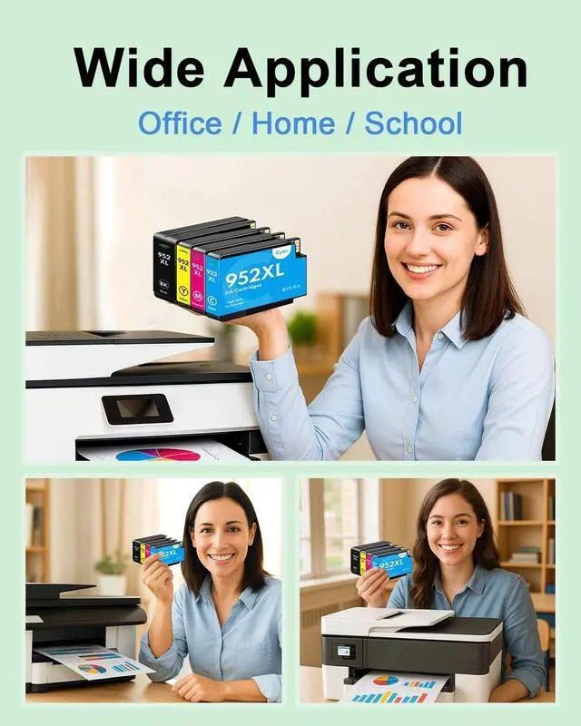 Alt view image 6 of 6 - 952XL Ink Cartridges High Yield Replacement for HP 952XL 952 Ink Cartridges Work for OfficeJet Pro 7740 8710 8210 8715 8720 8702 (4-Pack, Black/Cyan/Magenta/Yellow)