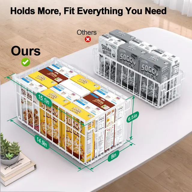 Alt view image 2 of 7 - Freezer Organizer Bins, 6 Pack Stackable Deep Chest Freezer Organizer Bins, Foldable Freezer Baskets with Handles, White Freezer Storage Organizer Baskets for 7 Cu.FT Deep Freezer Sort Frozen Meats