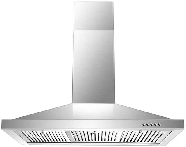 Main image of 36 inch Range Hood, Wall Mounted Vent Hood in Stainless Steel, Ducted/Ductless Kitchen Hood w/Push Button Control, 3 Speed Exhaust Fan, 3 Pcs Baffle Filters, Energy Saving LED Light