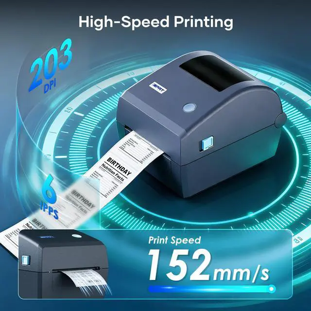Alt view image 3 of 7 - iD880 Direct Thermal Desktop Printer 203 dpi Print Width 4" USB Ethernet,Industrial Printer for Warehouse Shipping Label Barcode Address, Compatible with Amazon, Shopify, USPS & More