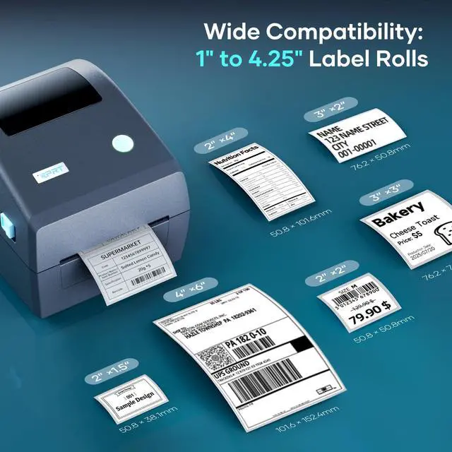 Alt view image 6 of 7 - iD880 Direct Thermal Desktop Printer 203 dpi Print Width 4" USB Ethernet,Industrial Printer for Warehouse Shipping Label Barcode Address, Compatible with Amazon, Shopify, USPS & More