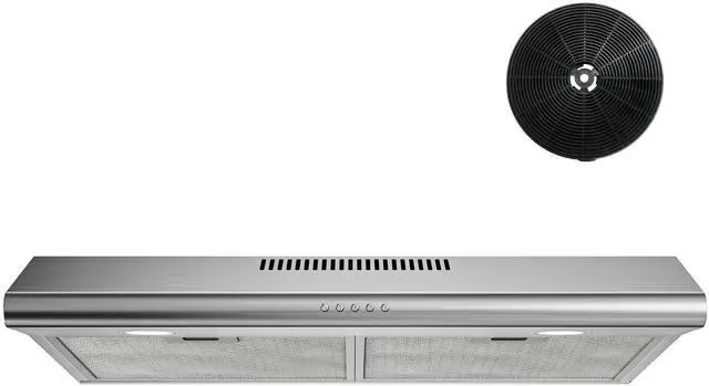 Main image of 30 Inch Under Cabinet Range Hood, 300 CFM Ducted/Ductless Kitchen Vent Hood Over Stove, 3-Speed Exhaust Fan with LED Light, Reusable Filter & Charcoal Filter, Stainless Steel