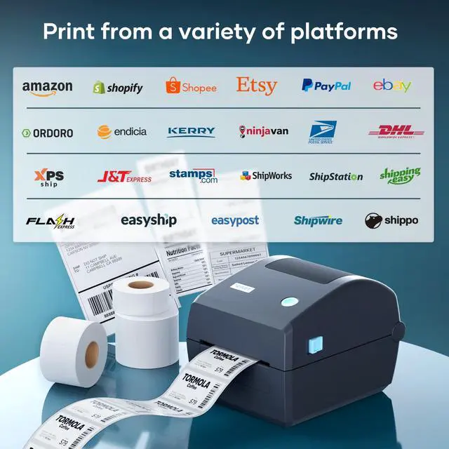 Alt view image 7 of 7 - iD880 Direct Thermal Desktop Printer 203 dpi Print Width 4" USB Ethernet,Industrial Printer for Warehouse Shipping Label Barcode Address, Compatible with Amazon, Shopify, USPS & More
