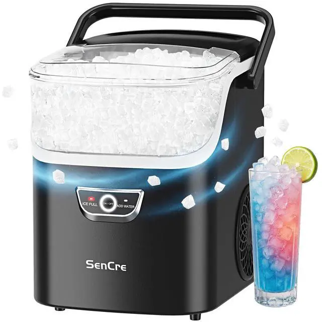 Main image of Nugget Ice Maker with Handle, 40lbs/Day Countertop Ice Maker Ready in 5 Mins, Soft Sonic Ice, Auto-Cleaning Ice Makers Portable Ice Machine for Home Kitchen Office Party & Large Families