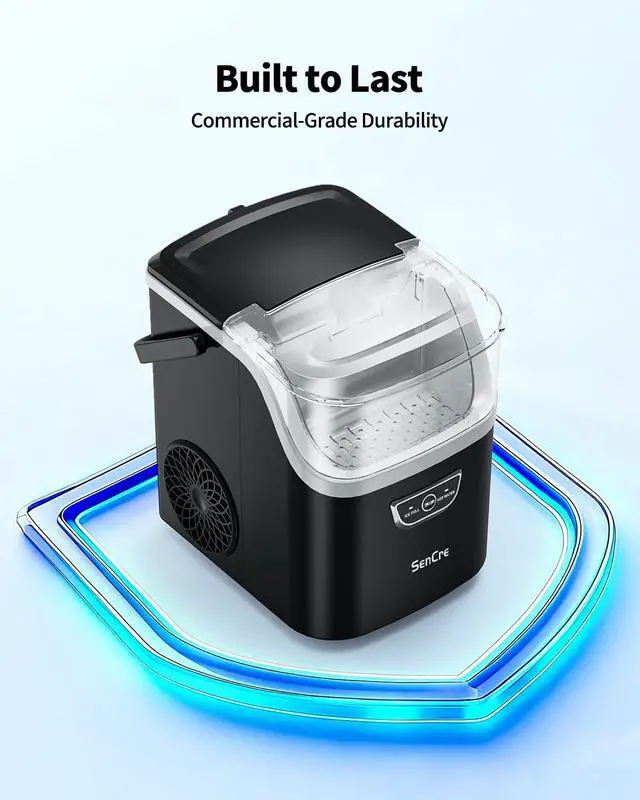 Alt view image 6 of 7 - Nugget Ice Maker with Handle, 40lbs/Day Countertop Ice Maker Ready in 5 Mins, Soft Sonic Ice, Auto-Cleaning Ice Makers Portable Ice Machine for Home Kitchen Office Party & Large Families