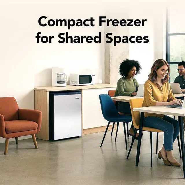 Alt view image 3 of 7 - Upright Freezer with Lock, 2.1 Cu. Ft. Small Freezer Mini Freezer for Bedrooms, Dorms, Garages, Offices CUF-210SS, Stainless Steel Energy Star
