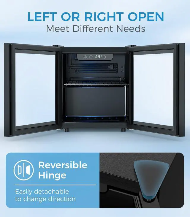 Alt view image 5 of 7 - 48 Can Beverage Refrigerator Mini Fridge Cooler Glass Door for Beer Soda or Wine, Small Drink Cooler Machine LED Temperature Control for Bar Home, Office 1.3CUFT