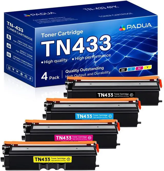 Main image of TN-433 TN433 High Yield Toner Cartridge Set 4 Pack Compatible TN433BK TN433C TN433M TN433Y Toner Replacement for Brother TN433 MFC-L8900Cdw HL-L8260CDW HL-L8360CDW MFC-L8610CDW HL-L8360CDWT Printer