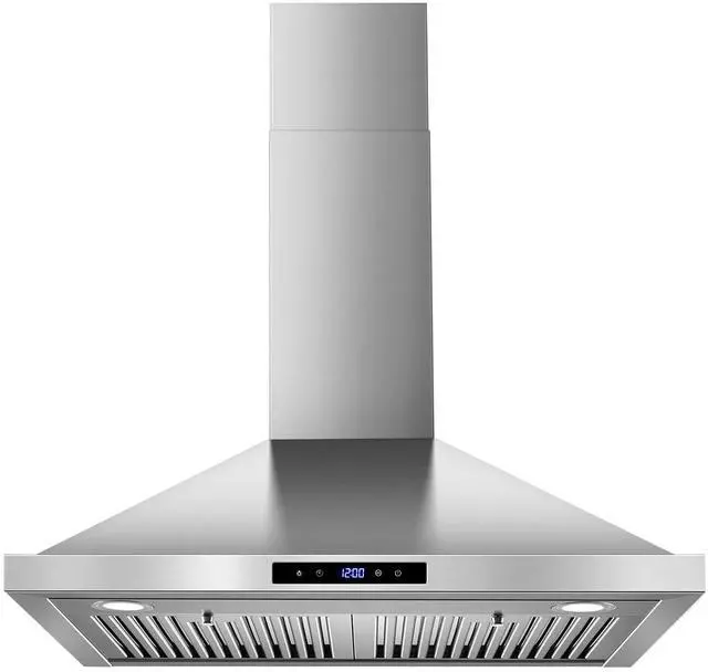 Main image of Wall Mount Range Hood 30 inch Kitchen Hood 700 CFM with Ducted/Ductless Convertible Duct, Touch Control, Permanent Filters, Stainless Steel, 3 Speed Exhaust Fan, LED Light