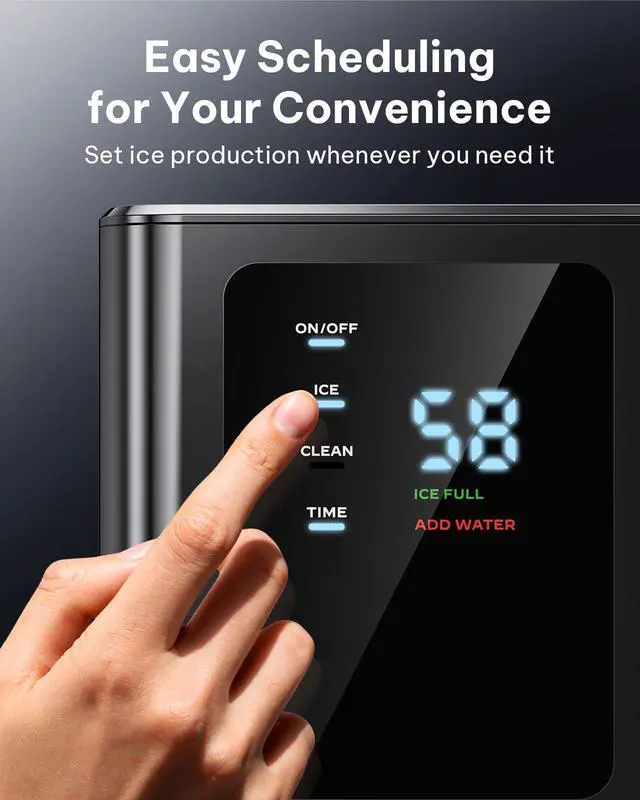 Alt view image 4 of 7 - Countertop Nugget Ice Maker, 40 Lbs Daily Ice Production, | Self-Cleaning Pebble Ice Machine with 3L Removable Water Tank, 12H Timer, Quiet 40 dB Operation for Home, Office & Parties